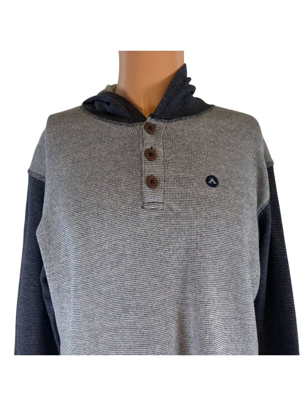 Vintage Airwalk Henley Hoodie Sweatshirt Mens Size M Blue 90s